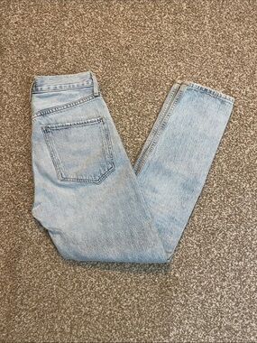 Agolde Jamie High Rise Distressed Straight Leg Jeans